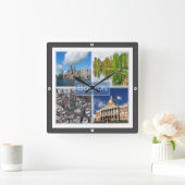 zUS041 BOSTON, Massachusetts, Quadratische Wanduhr (Zuhause)