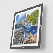 zUS041 BOSTON, Massachusetts, Quadratische Wanduhr (Winkel)