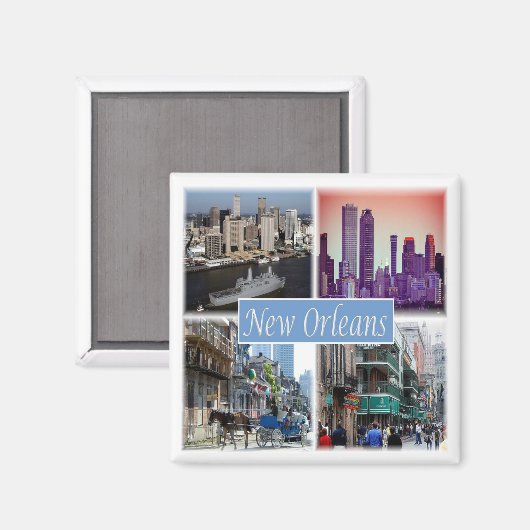 zUS049 NEW ORLEANS LOUISIANA, Mosaik, Kühlschrank Magnet (Vorderseite/Rückseite)