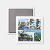 zUS050 FLORIDA KEYS, Mosaik, Amerika, Kühlschrank Magnet (Vorderseite/Rückseite)