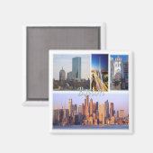 zUS051 BOSTON, Massachusetts, Mosaik, Kühlschrank Magnet (Vorderseite/Rückseite)