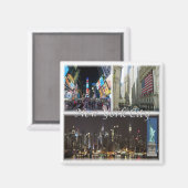 zUS055 NEW YORK City, Mosaik, Amerika, Kühlschrank Magnet (Vorderseite/Rückseite)