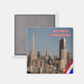 zUS057 SAN FRANCISCO, Finanzbezirk, Kühlschrank Magnet (Vorderseite/Rückseite)
