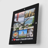 zUS067 SAN FRANCISCO I Liebe, Mosaik, Quadratische Wanduhr (Winkel)