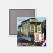 zUS080 SAN FRANCISCO, Cable Car, Kalifornien, Kühl Magnet (Vorderseite/Rückseite)