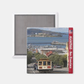 zUS083 SAN FRANCISCO, Alcatraz, Luftseilbahn, Kühl Magnet (Vorderseite/Rückseite)