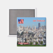 zUS086 SAN FRANCISCO, Panorama, Kühlschrank Magnet (Vorderseite/Rückseite)