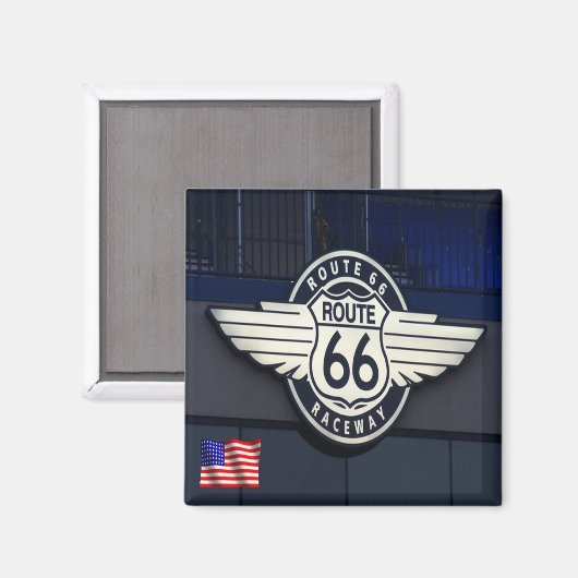zUS088 ROUTE 66, Raceway, Amerika, Kühlschrank Magnet (Vorderseite/Rückseite)
