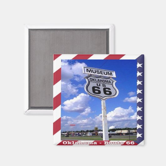 zUS090 ROUTE 66, Oklahoma, Amerika, Kühlschrank Magnet (Vorderseite/Rückseite)