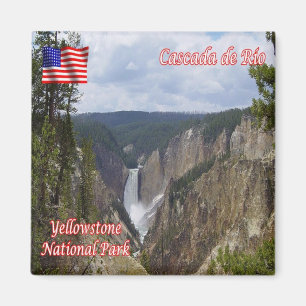 zUS126 YELLOWSTONE, Cascada de Río, Kühlschrank Magnet