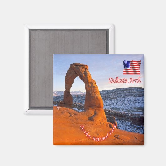 zUS162 ARCHES National Park, Delicate Arch, Kühlsc Magnet (Vorderseite/Rückseite)