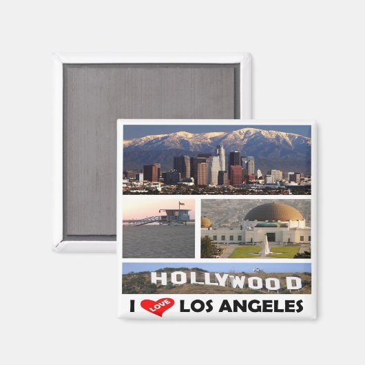 zUS169 LOS ANGELES I Liebe, Mosaik, Kühlschrank Magnet (Vorderseite/Rückseite)