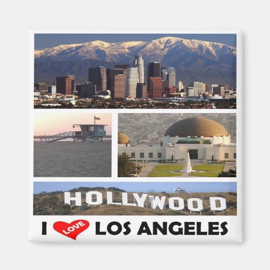 zUS169 LOS ANGELES I Liebe, Mosaik, Kühlschrank Magnet (Vorne)
