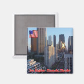 zUS173 LOS ANGELES, Finanzbezirk, Kühlschrank Magnet (Vorderseite/Rückseite)