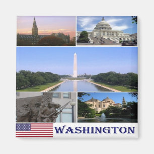 zUS181 WASHINGTON, Mosaik, Amerika, Kühlschrank Magnet