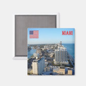 zUS187 MIAMI, Florida, Panorama, Amerika, Kühlschr Magnet (Vorderseite/Rückseite)