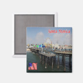 zUS201 SANTA MONICA Beach, Kalifornien, Kühlschran Magnet (Vorderseite/Rückseite)