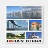 zUS204 SAN DIEGO I Liebe, Mosaik, Kühlschrank Magnet (Vorne)