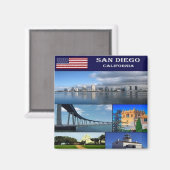 zUS205 SAN DIEGO, Mosaic, California, Fridge Magnet (Vorderseite/Rückseite)