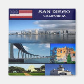 zUS205 SAN DIEGO, Mosaic, California, Fridge Magnet (Vorne)