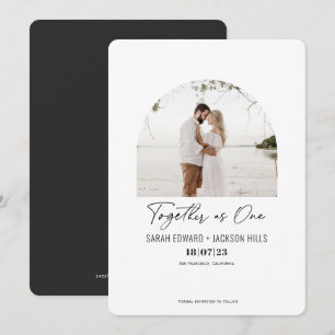 Zusammen als ein schlichtes, modernes Foto Save The Date