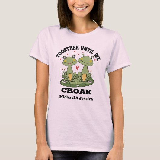 Zusammen, bis wir Croak Funny Frosch Couple Custom T-Shirt (Vorderseite)