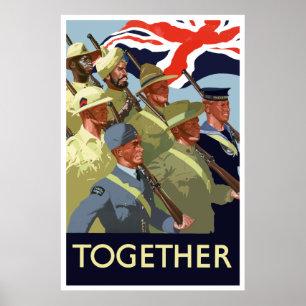 Zusammen — Britisches Empire WW2 Poster