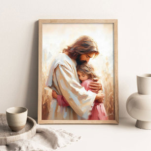 Zusammen, Christliche Kunst, Jesus und Mädchen, Je Poster