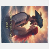 Zusammen durch jeden Sturm Romantische Piraterie Fleecedecke (Vorderseite (Horizontal))