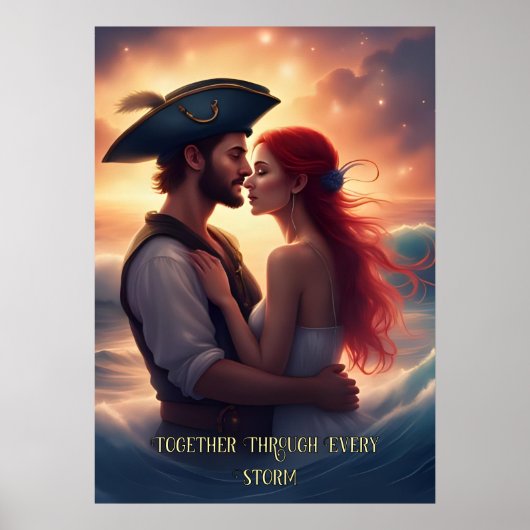 Zusammen durch jeden Sturm Romantische Piraterie Poster (Vorne)