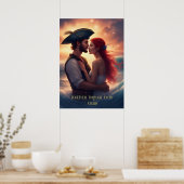 Zusammen durch jeden Sturm Romantische Piraterie Poster (Küche)