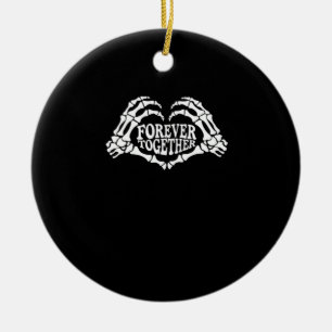 Zusammen ein Herz aus Skeleton Hands Classic Keramik Ornament