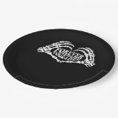 Zusammen ein Herz aus Skeleton Hands Classic Pappteller (Schrägansicht)