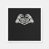 Zusammen ein Herz aus Skeleton Hands Classic Serviette (Vorderseite)