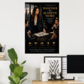 Zusammen erreichen wir mehr – Teamwork Motivation Poster (Heimbüro)