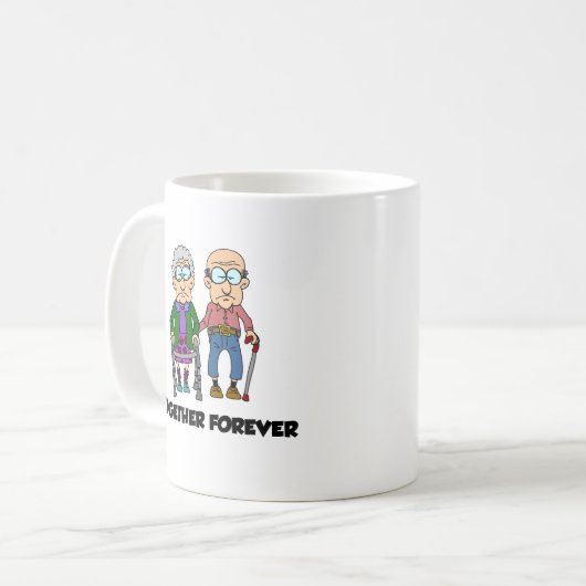 Zusammen ewig Cartoon Funny Mug Kaffeetasse (Vorderseite Links)