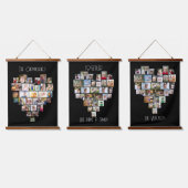 Zusammen Familienname Herzform 87 Foto Collage Wandteppich Mit Holzrahmen (Dreifach)