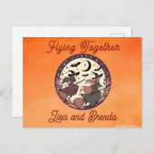 Zusammen fliegen - Personalisiertes Halloween Postkarte (Vorne/Hinten)