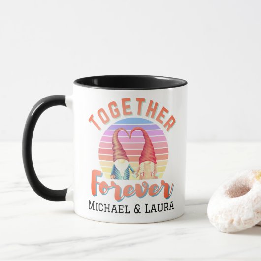 Zusammen Forever Gnome Couple Tasse (Mit Donut)