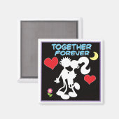 Zusammen Forever-Valentine-Paar Strichmännchen Magnet (Vorderseite/Rückseite)