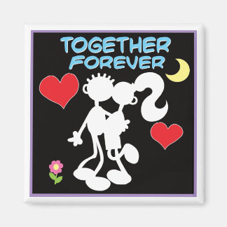 Zusammen Forever-Valentine-Paar Strichmännchen Magnet