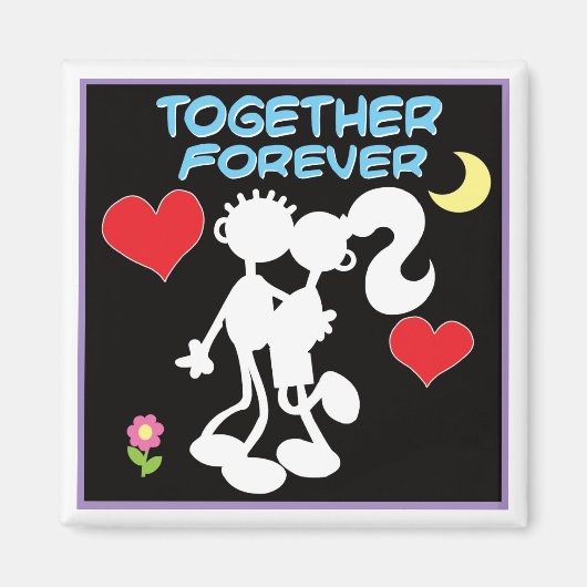 Zusammen Forever-Valentine-Paar Strichmännchen Magnet (Vorne)