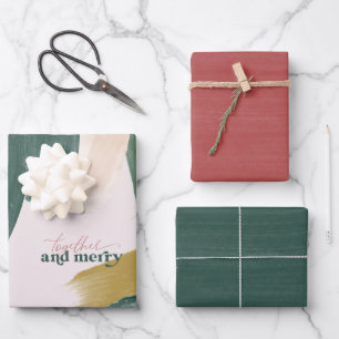 Zusammen & Fröhlich Abstrakte moderne Weihnachte Geschenkpapier Set