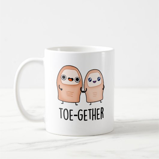 Zusammen Funny BIg Toe Pun Kaffeetasse (Links)