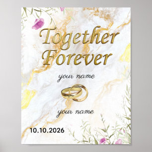 Zusammen für immer Anpassbare Hochzeit & Jahrest Poster