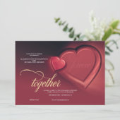 Zusammen, für immer, Einladung zu zwei Herz Hochze (Stehend Vorderseite)