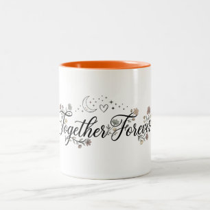 Zusammen für immer Floral Mond & Sterne Shirt Zweifarbige Tasse