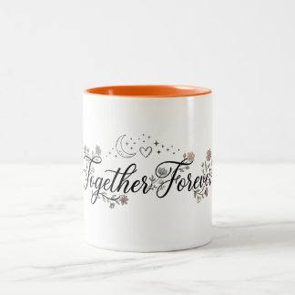 Zusammen für immer Floral Mond & Sterne Shirt Zweifarbige Tasse