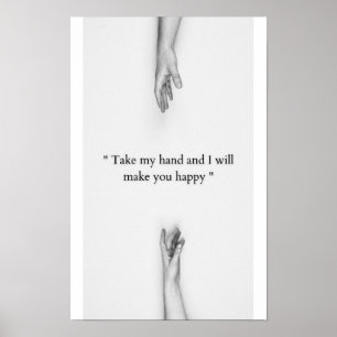 Zusammen für immer minimalistisches Handlinienkuns Poster
