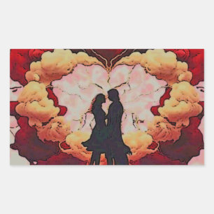 zusammen für immer rechteckiger aufkleber